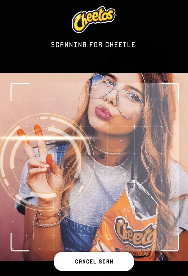 The app scanning a hand for Cheetle