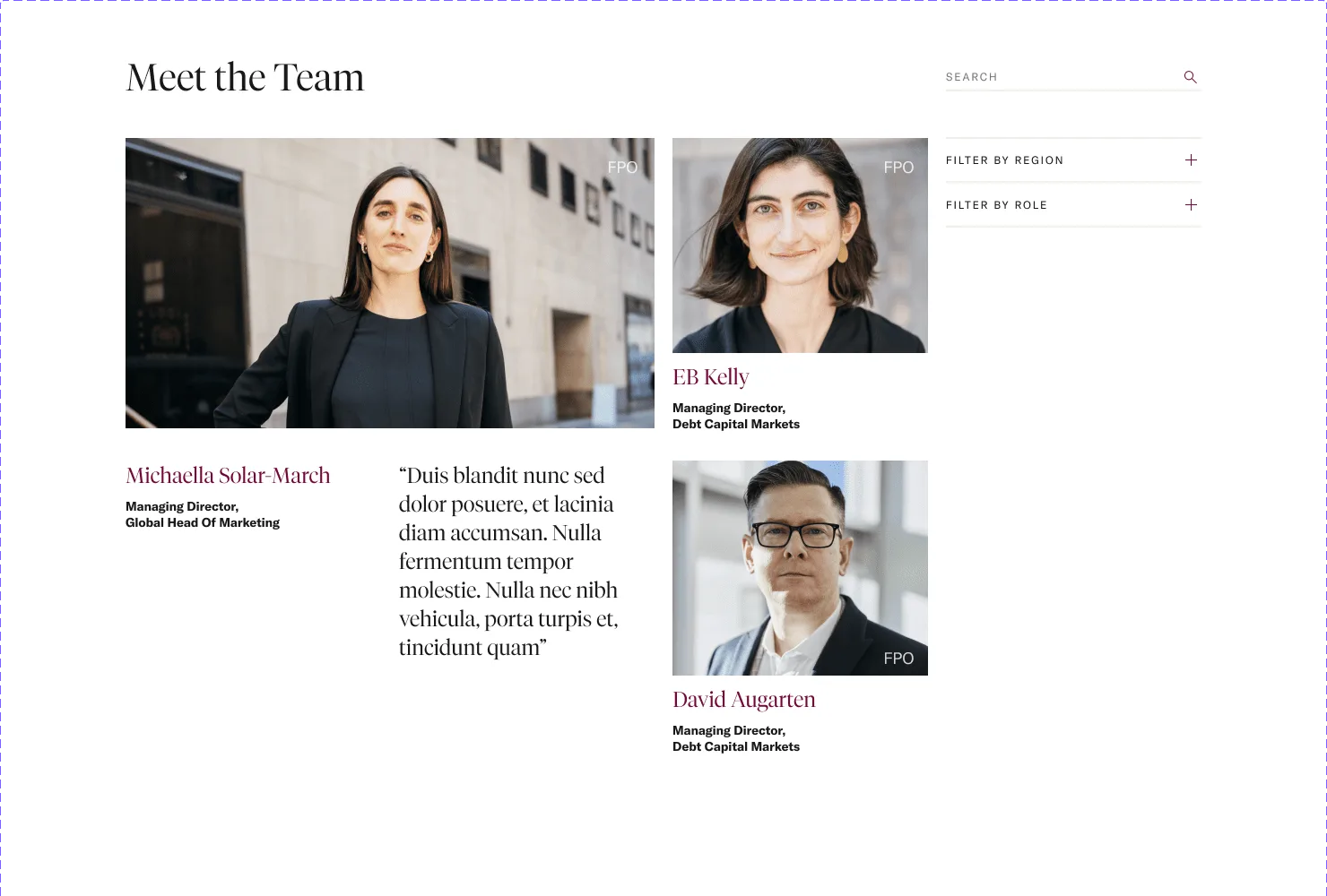 The team page
